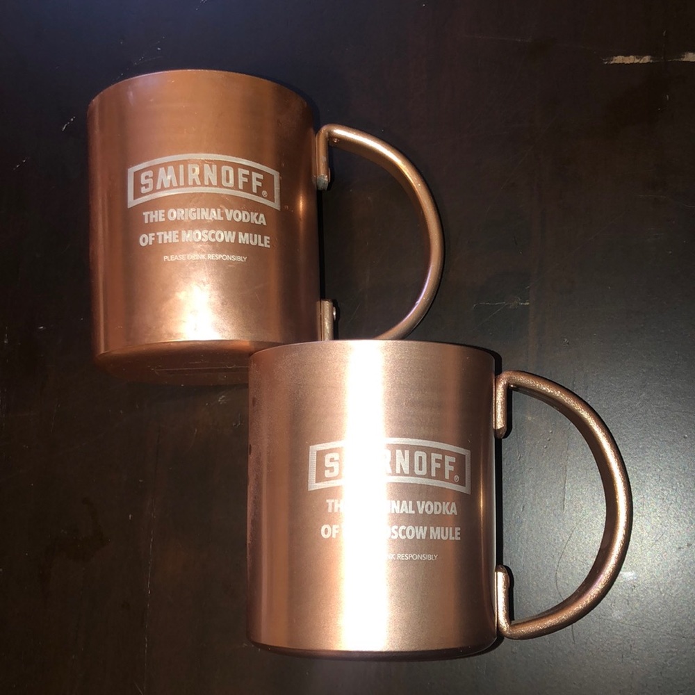 2 Smirnoff Moscow mules. Copper